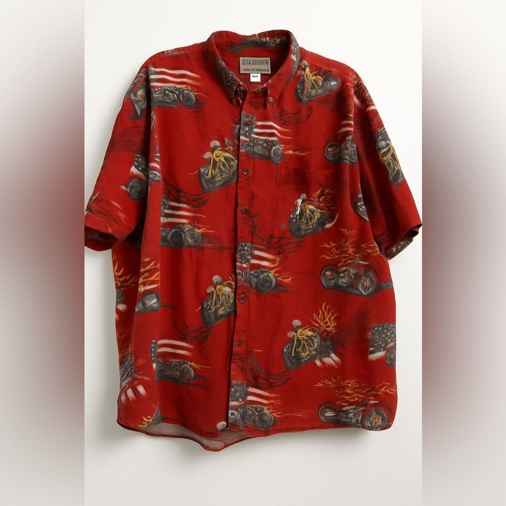 Vintage RedHead Motorcycle Button-Up Shirt – Size 3XL